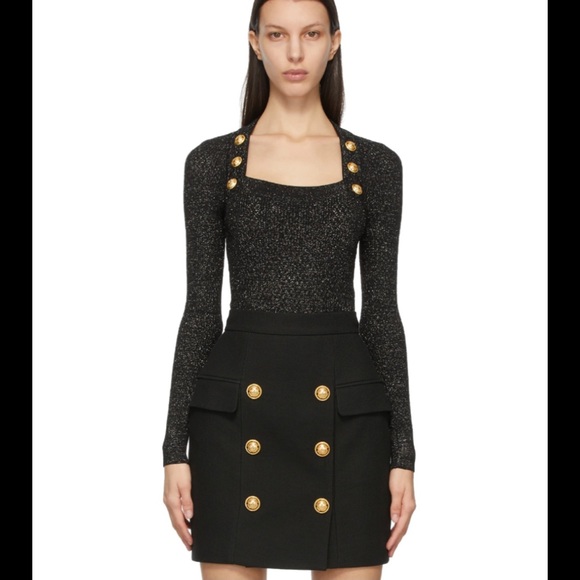 Balmain metallic knit bodysuit